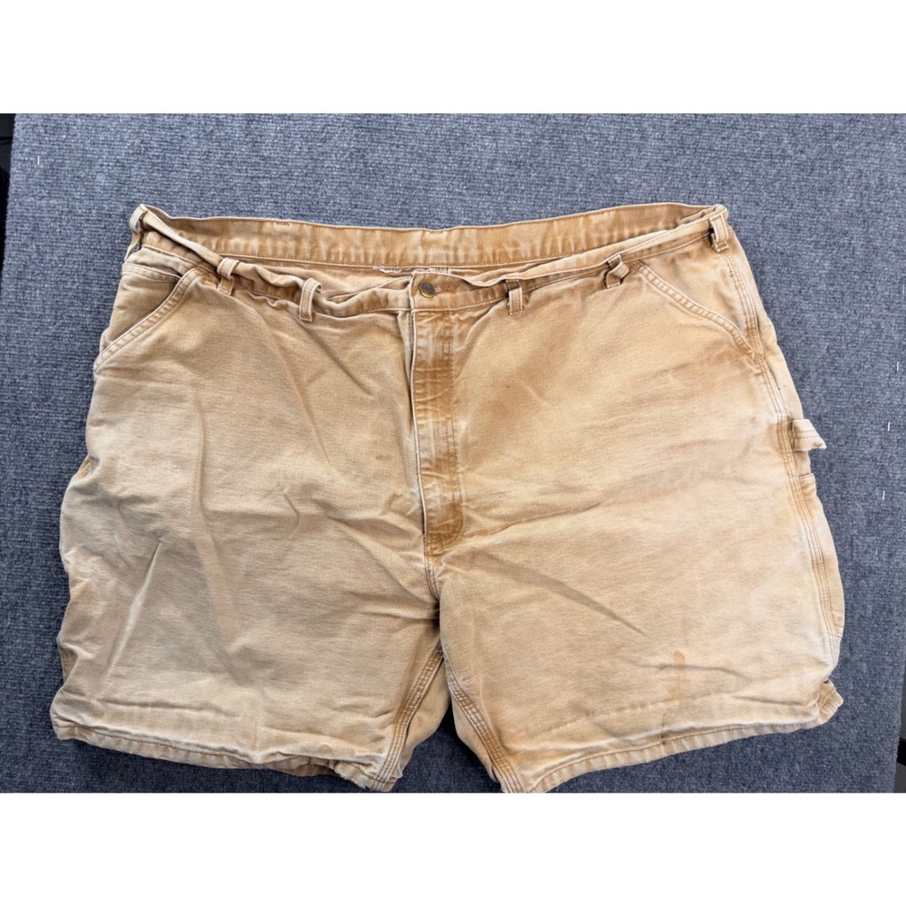 Carhartt Vintage Y2K Tan Duck Canvas Carpenter Shorts Mens 40 Workwear Faded